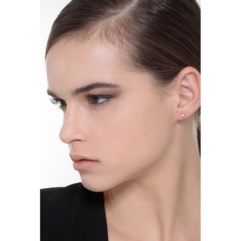 Boucles d'oreilles diamants ct 0.12 or blanc 750 à 3 branches  Boucles d'oreilles diamants ct 0.12 or blanc 750 à 3 branches