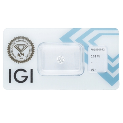 Diamant Certifié IGI  CT 0.52 E VS1 
