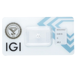 Diamant Certifié IGI  0.40 CT D VS2