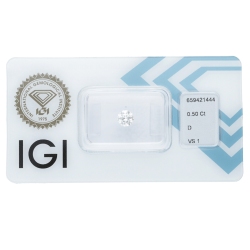 Diamant Certifié IGI 0.50CT D VS1