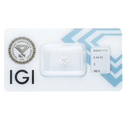 Diamant Certifié IGI  0.42 CT E VS2