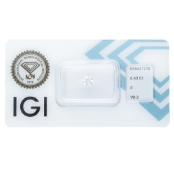 Diamant Certifié IGI  0.40 CT E VS2