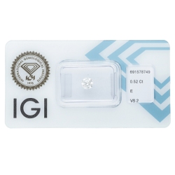 Diamant Certifié IGI  0.52 CT E VS2