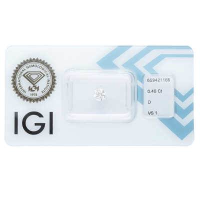Diamant Certifié IGI  0.40 CT D VS1 