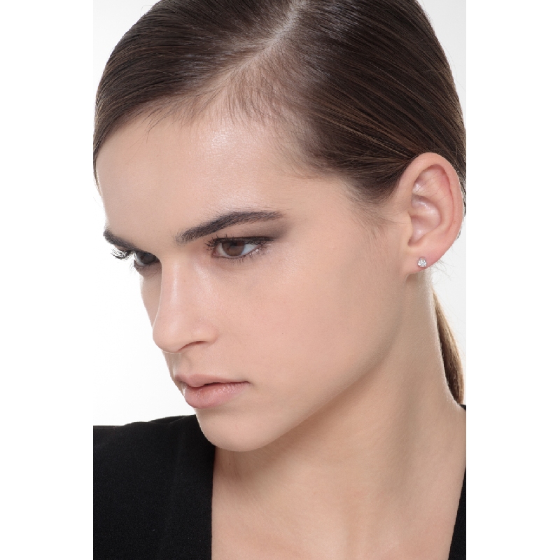 Clous d'oreilles solitaire à griffes 0.40 ct or blanc 18k Clous d'oreilles solitaire à griffes 0.40 ct or blanc 18k