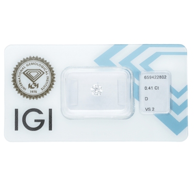 Diamant Certifié IGI  0.41 CT D VS2 