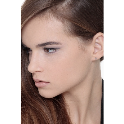 Boucles d'oreilles diamants 0.08 ct en or blanc 