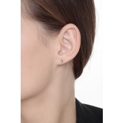 Boucles d'oreilles diamants 0.08 ct en or blanc  2
