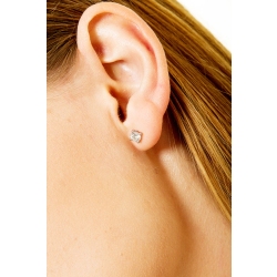 Boucles d'oreilles 4 griffes en or blanc 18k avec diamants 0.80 ct 2