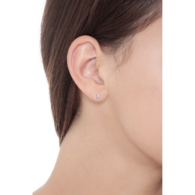 Puces avec diamants 0.12 ct or blanc 18k Puces avec diamants 0.12 ct or blanc 18k