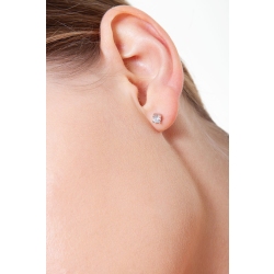 Boucles d'oreilles solitaire diamants 0.40 ct en or blanc 18k 2