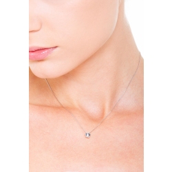 Pendentif en forme de fleur en or blanc 18k avec diamant 0.04 ct 2