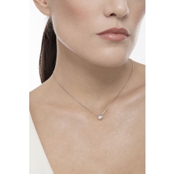 Collier pendentif solitaire avec diamant serti clos 0.15 ct 2