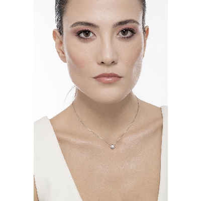 Pendentif diamant solitaire 0.25 ct or blanc 750