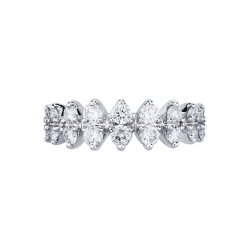 Bague type alliance en or blanc 18k avec diamants 2
