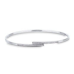 Bracelet Contrarié en Or Blanc 18 Carats avec Diamants Naturels