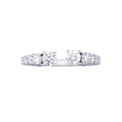 Bague ouverte en or blanc 18k avec diamants 2
