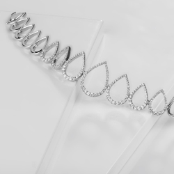 Bracelet fantaisie goutte en or blanc 2