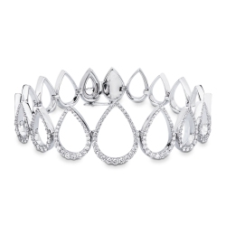 Bracelet fantaisie goutte en or blanc
