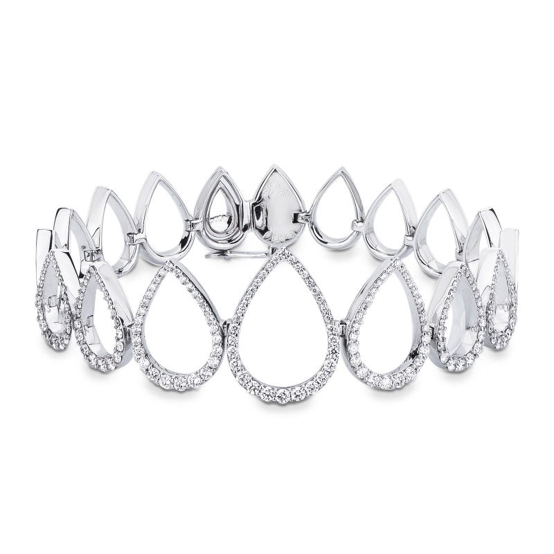 Bracelet fantaisie goutte en or blanc  Bracelet fantaisie goutte en or blanc