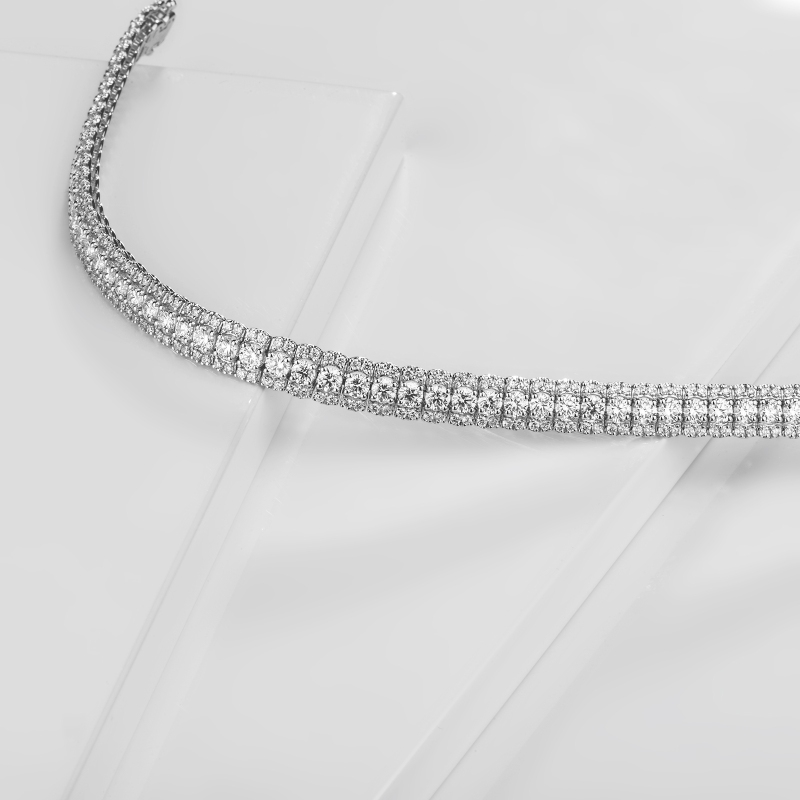 Bracelet tennis avec diamants taille brillant or blanc 18k