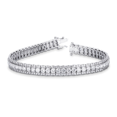 Bracelet tennis avec diamants taille brillant or blanc 18k