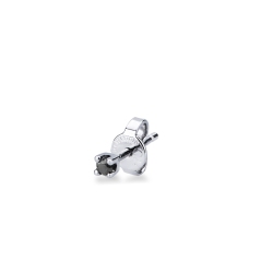 Mono boucle d’oreille en or blanc 18k diamant noir