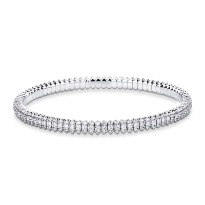 Bracelet élastique en or blanc 18k  avec diamants