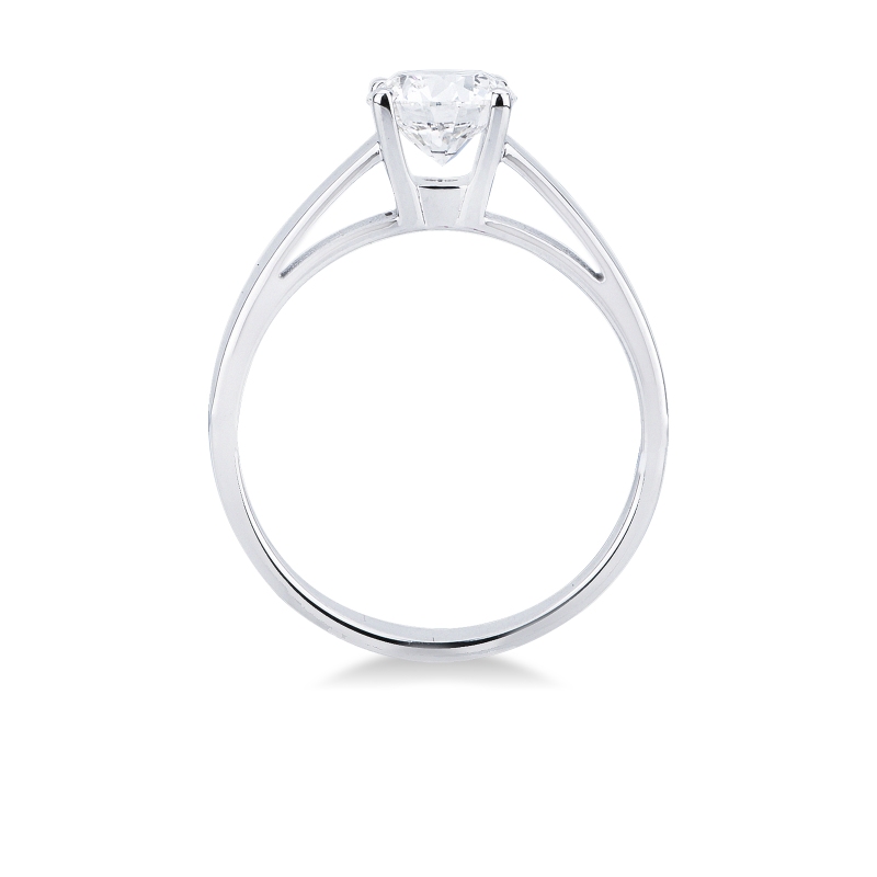 Bague solitaire en or blanc 18k avec diamant certifié IGI 1.00 ct 