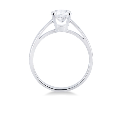 Bague solitaire en or blanc 18k avec diamant certifié IGI 1.00 ct 