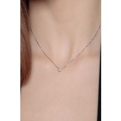 Collier pendentif en or blanc avec diamant 0.10 ct 2