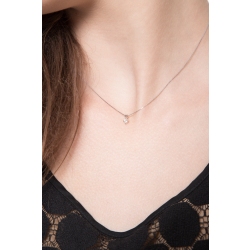 Collier solitaire en or blanc 18k avec diamant 0.12 ct 2