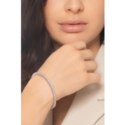 Bracelet tennis elastique en or blanc 750 avec diamants 2