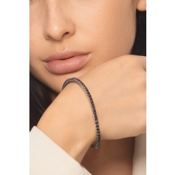 Bracelet elastique en or blanc 18k avec diamants noirs 2