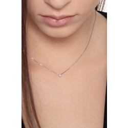 Pendentif solitaire diamant 0.07 ct or blanc 18k  2