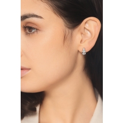 Puces en or blanc 18k avec aigue-marines avec diamant 2