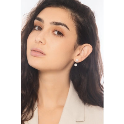 Boucles d’oreilles pavées diamants or 750