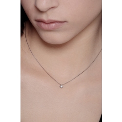 Collier pendentif solitaire en or blanc 18k avec diamant 0.10 ct 2