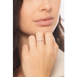 Bague trilogy en or blanc 18k avec trois diamants CT 0,21 2
