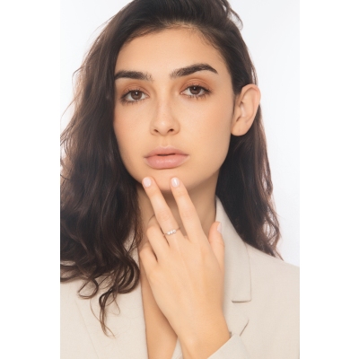 Bague trilogy en or blanc 18k avec trois diamants blancs CT 0,30