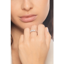 Bague en or blanc 18 carats avec 3 diamants CT 1,20 2