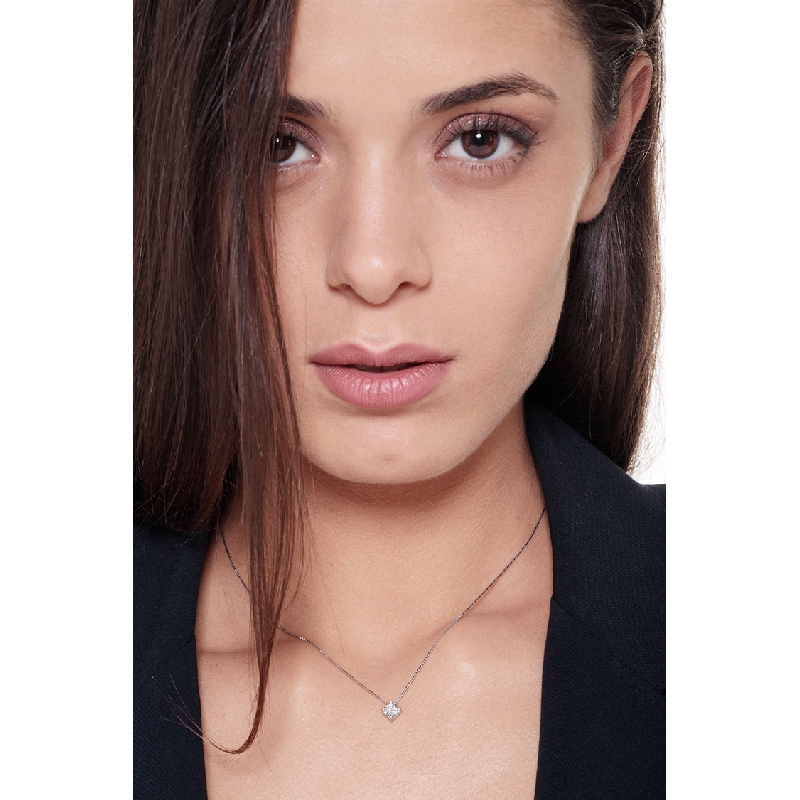 Pendentif diamant solitaire or blanc et diamant 0.25 ct Pendentif diamant solitaire or blanc et diamant 0.25 ct