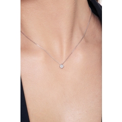 Pendentif diamant solitaire or blanc et diamant 0.25 ct 2