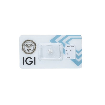 Diamant Certifié IGI  0.71 CT E VS2