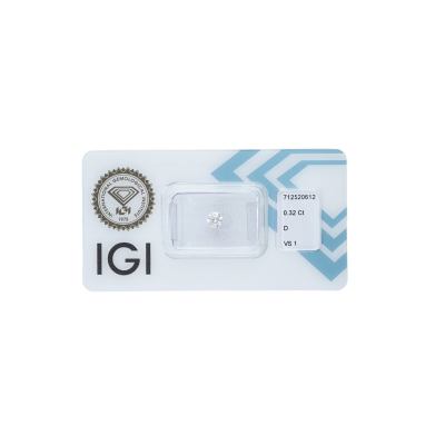 Diamant Certifié IGI  0.32 CT D VS1
