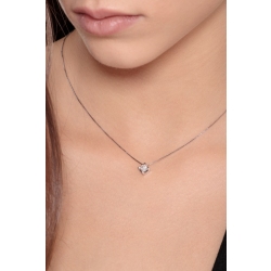 Collier pendentif solitaire or blanc 18k avec diamant 0.50 ct 2