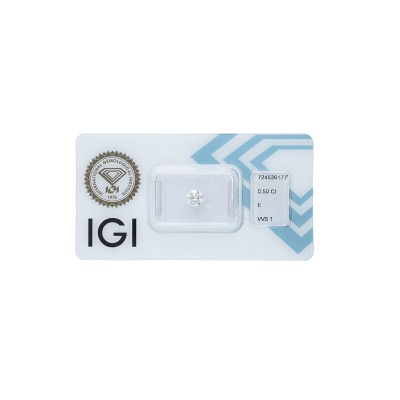 Diamant Certifié IGI  0.50 CT E VVS1