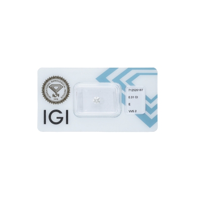 Diamante certificado IGI 0.31 CT E VVS2