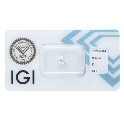 Diamant Certifié IGI  0.53 CT D SI2 