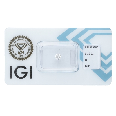 Diamant Certifié IGI  0.32 CT D SI2 